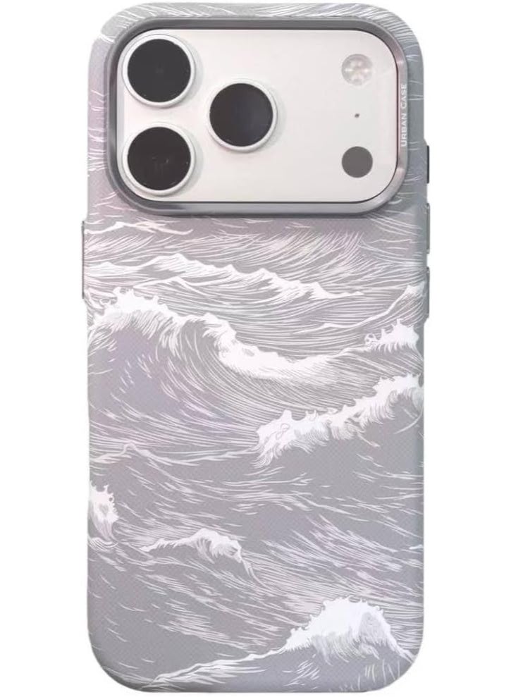 Ecosystem Case For iPhone 17 Pro Max, Aramid Fiber Woven Cover Compatible with Magnetic Wireless charger,1500D Fiber Textures, Slim Fit,Luminous effect, Exceptional Cover 17 Pro Max (Wave Silver) - Image 1